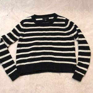Cropped Forever 21 Striped Knit Sweater